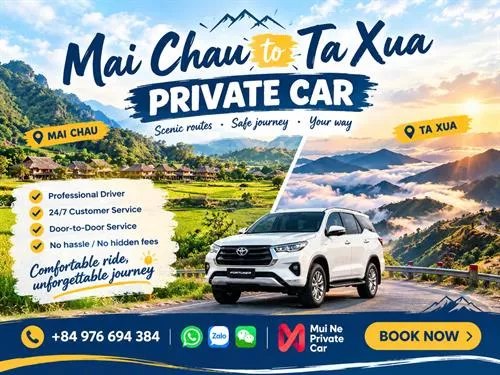 Mai Chau to Ta Xua Private Car Transfer